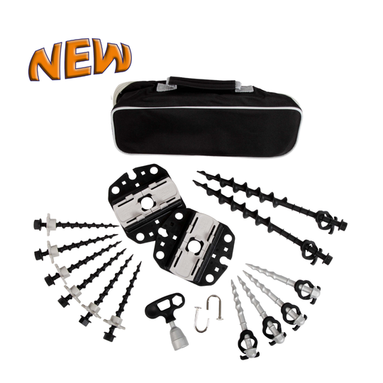 Fix&Go Peg&Stop awning set black • Set incl. bag (PP99BK) • Thule Omnistor, Dometic & Fiamma awning anchoring system (Obelink feet do not fit!)
