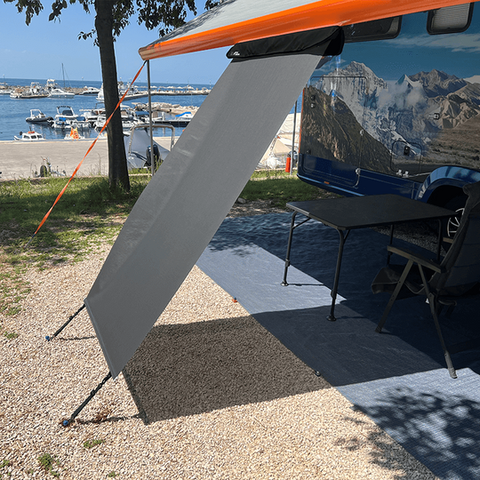 SunBreak – Sun Shade / Sun Protection for Awnings • Single Item incl. Protective Cover
