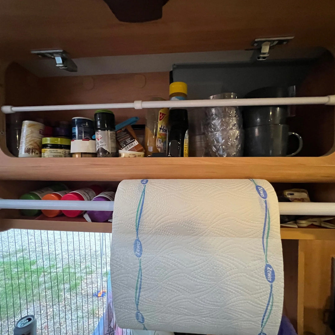 barkeeper® Aluminium Long (L) 41-71cm white • Pack of 2 • Tension rod