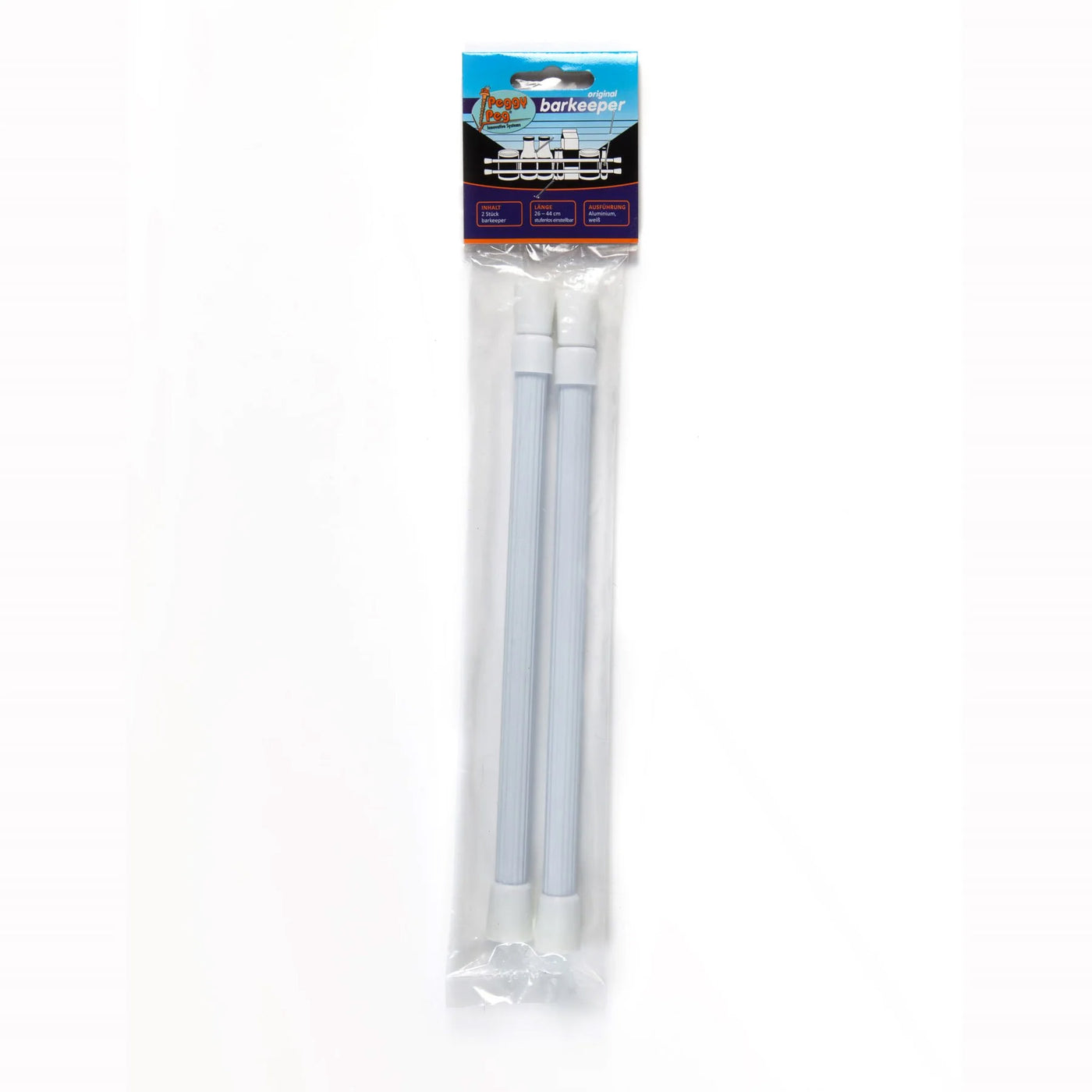 barkeeper® Aluminium Small (S) 19-27cm white • Pack of 2 • Tension rod