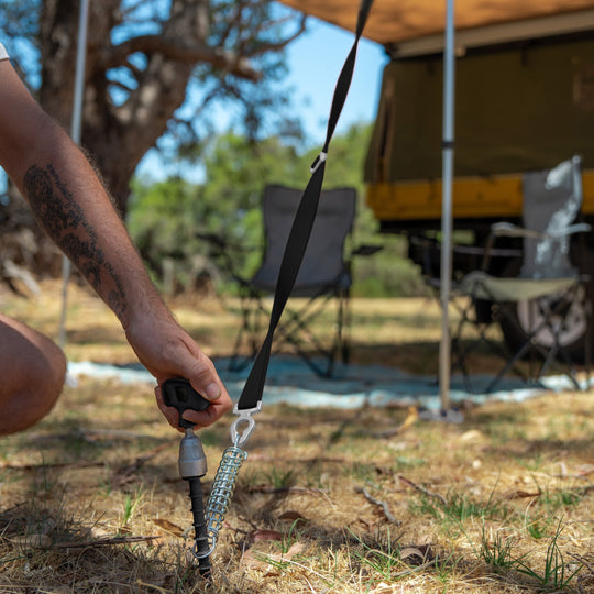 Tie Strap 2.0 (1.5-3 m) black • single item (PP25BK) • adjustable awning tension strap (Thule Omnistor, Dometic, Fiamma, etc.)