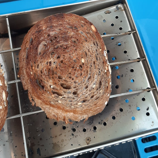 CAMP-A-TOASTER® Stainless Steel • Single item • Best 2 Slice Stove Top Toaster