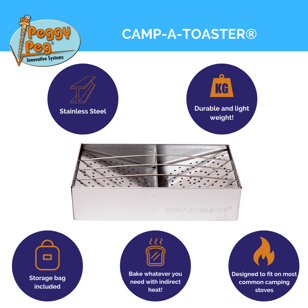 CAMP-A-TOASTER® Stainless Steel • Single item • Best 2 Slice Stove Top Toaster