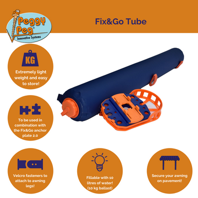 Fix&Go Tube • Single item (PP22) • Secure hold for your awning on asphalt/concrete