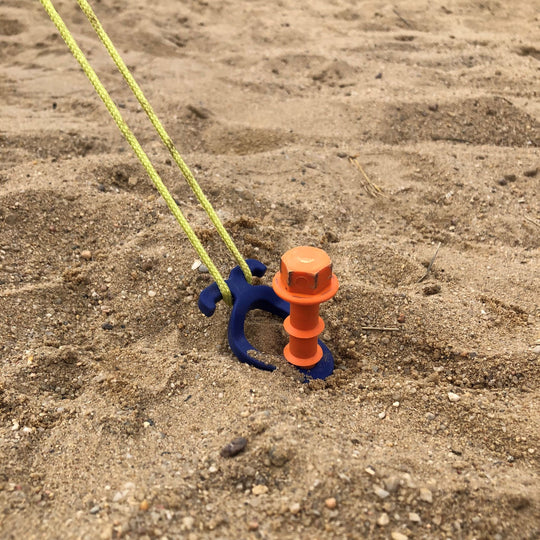 Screw-in Peg Long (L) 31cm • Pack of 2 (PP12) • Heavy Duty Large Plastic Sand Pegs for Sandy / Gravel Subsoil