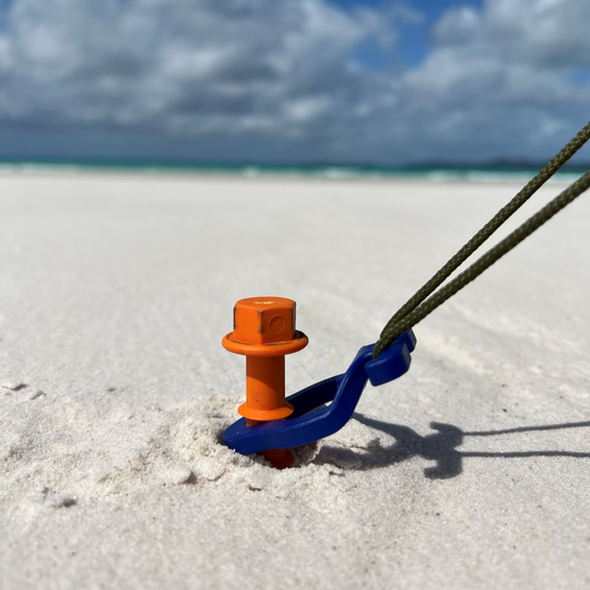 Screw-in Peg Long (L) 31cm • Pack of 2 (PP12) • Heavy Duty Large Plastic Sand Pegs for Sandy / Gravel Subsoil