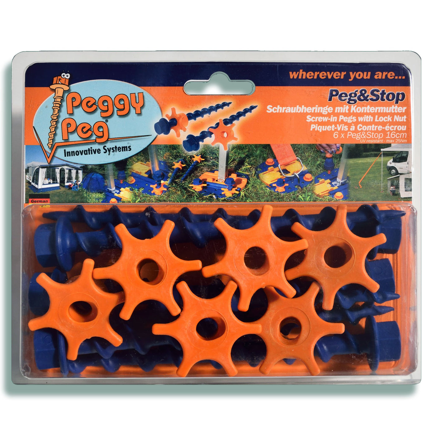 Screw-in Peg Peg&Stop Small (P&S S) 16cm • Pack of 6 (PP01) • for all anchor plates