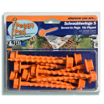Screw-in Peg Small (S) 12cm • Pack of 12 (PP05) • Ground Matting & Sunshade Pegs