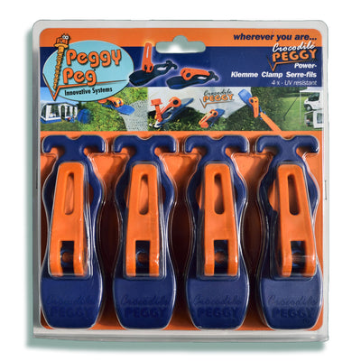 Crocodile PEGGY® Quick release clamp blue • Pack of 4 (PP10) • Universal clamp for carpets and much more