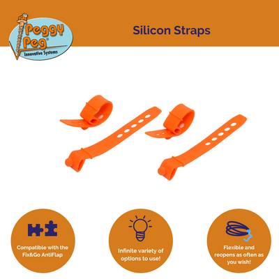 Silicone Strap • Pack of 4 (PP24) • Spare part for Anti Flap, Flexible & reusable cable ties